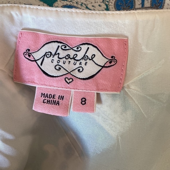 Phoebe Couture Blue & Green Silk Boho Short Sleeves Mini Dress size 8 - Picture 6 of 14